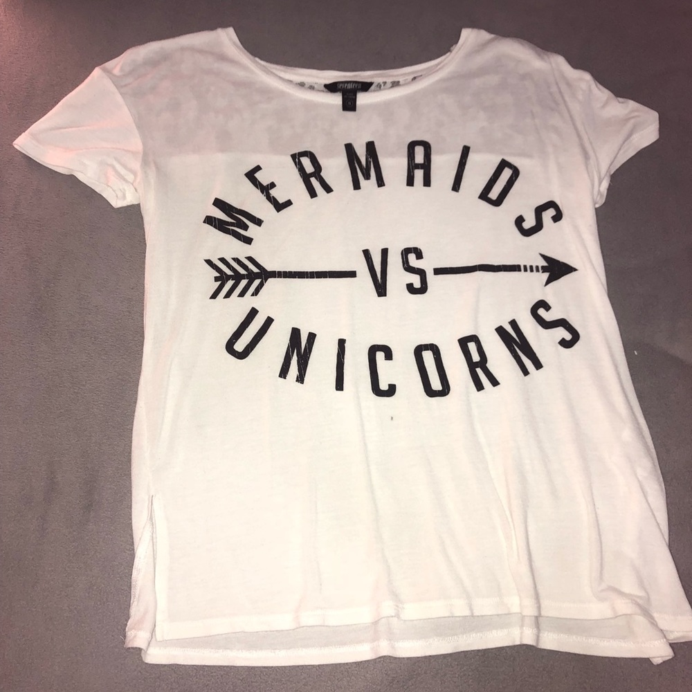 White Mermaids vs Unicorns T-Shirt